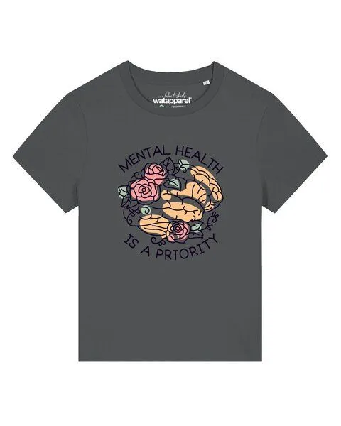 watapparel watapparel T-Shirt Frauen Mental Health, Anthracite, – Produktbild 1 von 2