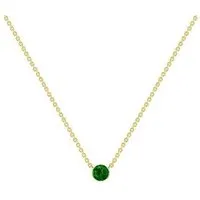 Eppi Eppi Silberne minimalistische Kette mit einem Tsavorit Granat Glosie, Gelb, – Produktbild 1 von 1
