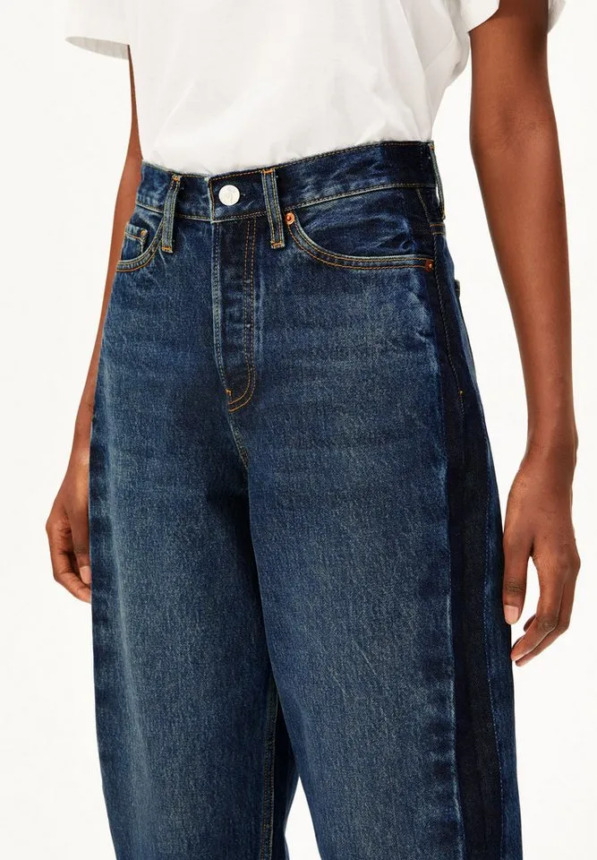 ARMEDANGELS ARMEDANGELS Weite Jeans BAARLY BARREL 100% Bio-Baumwolle Non Stretch (Non-Stretch, Loose Fit) High waist, Blau, – Produktbild 3 von 5