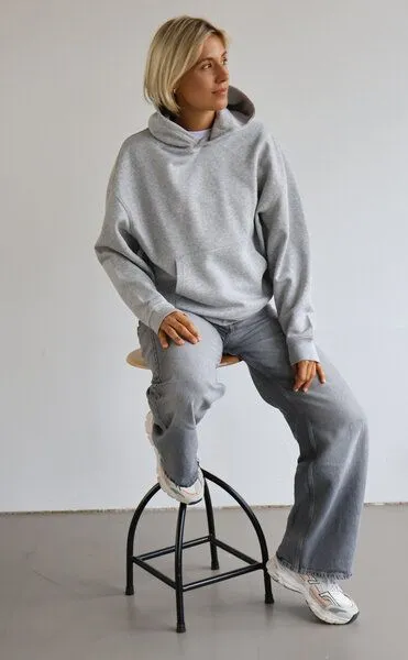 Kultgut Kultgut Weich & Kuschelig- Biofair- Goodness Oversize-Hoodie / Marie, Moongrey, – Produktbild 4 von 4