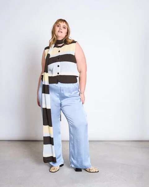 JAN N JUNE JAN N JUNE Weite Satinhose NALI, Midblue, – Produktbild 1 von 4