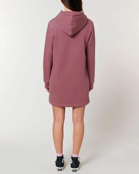 Human Family Human Family Langärmeliges Bio Damen Sweatshirt-Kleid mit Kapuze "Select - HF", Burgund (dunkelrot), – Produktbild 4 von 4