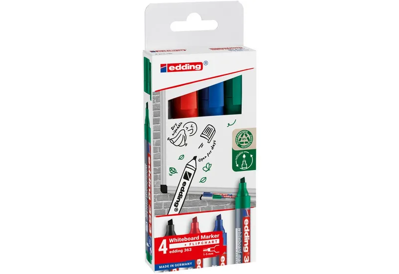 Edding 4er Set edding Whiteboardmarker "363" Keilspitze, farbig sortiert – Produktbild 4 von 5