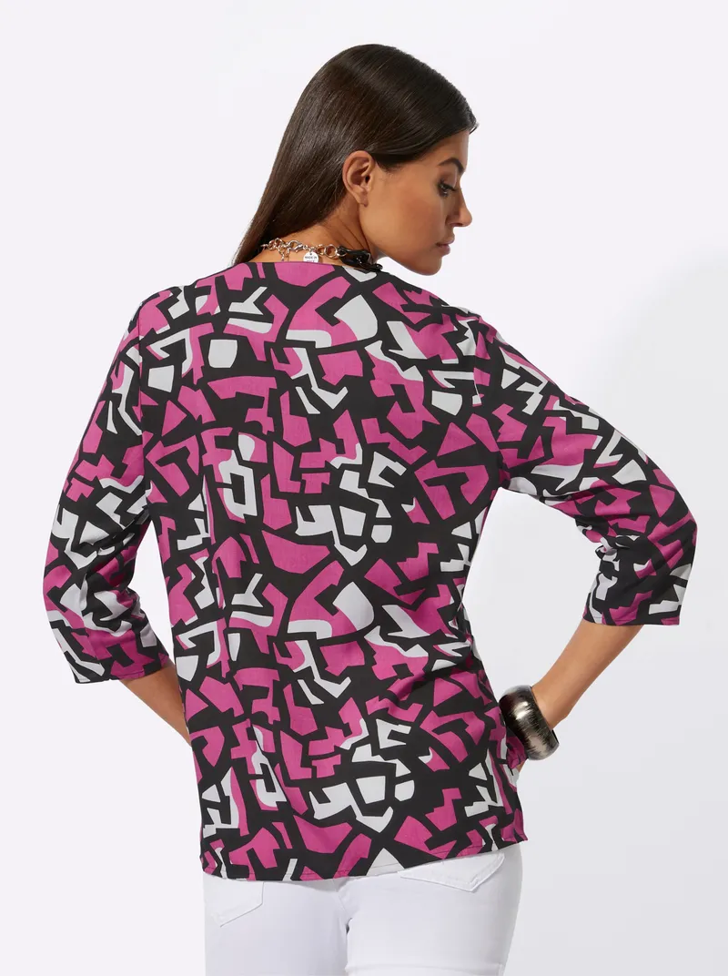 Witt Druckbluse, Fuchsia-schwarz-bedruckt, – Produktbild 2 von 2