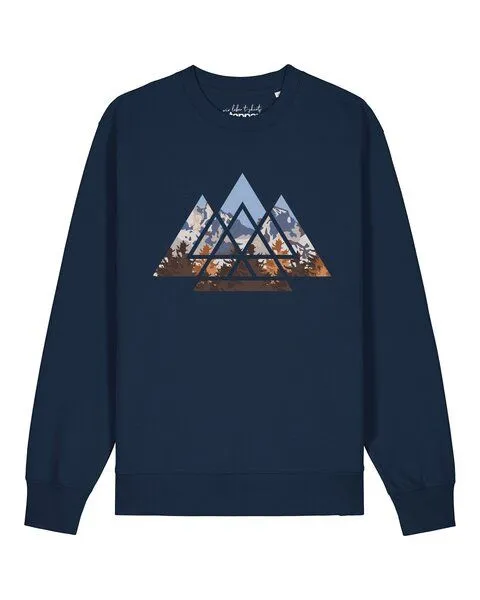 watapparel watapparel Sweatshirt Unisex Geometric Landscape, French navy, – Produktbild 1 von 2