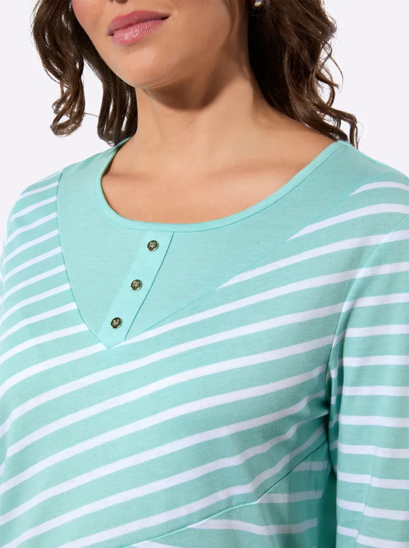 Witt Ringelshirt mint-ecru-gemustert, Mint-ecru-gemustert, – Produktbild 2 von 2