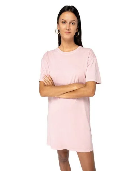 YTWOO YTWOO Ausgewaschenes Damen T-Shirt Kleid aus 100% Bio-Baumwolle, Rosa, – Produktbild 2 von 4