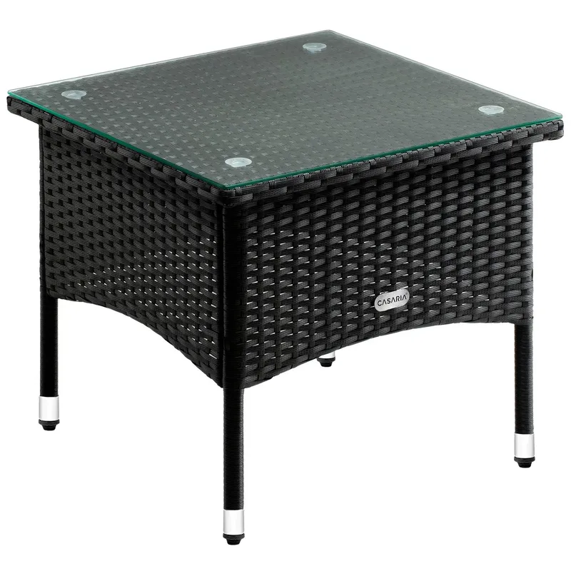 Casaria® Casaria Deuba Polyrattan Beistelltisch/Teetisch - schwarz – Produktbild 1 von 1