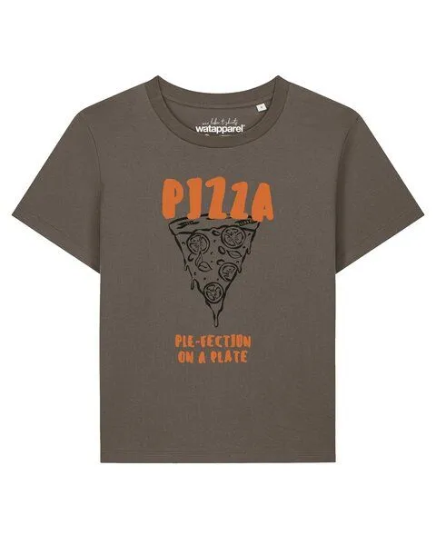 watapparel watapparel T-Shirt Frauen Pizza Perfection, Mocha, – Produktbild 1 von 2