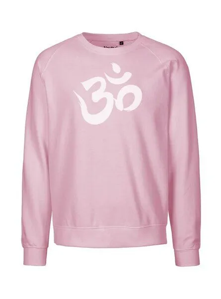 Peaces.bio - handbedruckte Biomode Peaces.bio - handbedruckte Biomode Bio Damen Sweatshirt Loose Fit Om, Rosa, – Produktbild 1 von 2