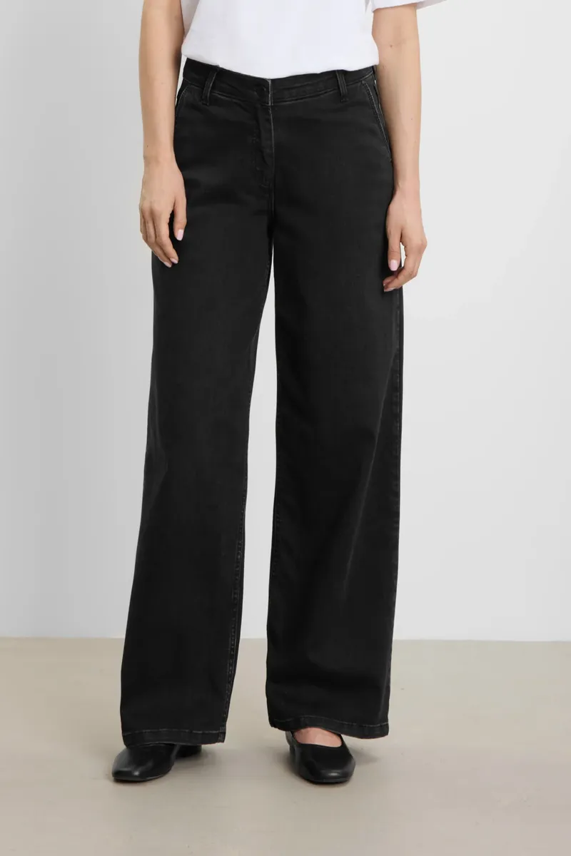 LAURIE LAURIE Damen vegan Jeans Charm Loose Washed Black Denim, Schwarz, – Produktbild 2 von 2