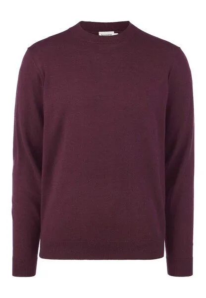 hessnatur hessnatur Pullover Regular aus reiner Bio-Merinowolle, Bordeauxrot, – Produktbild 3 von 4
