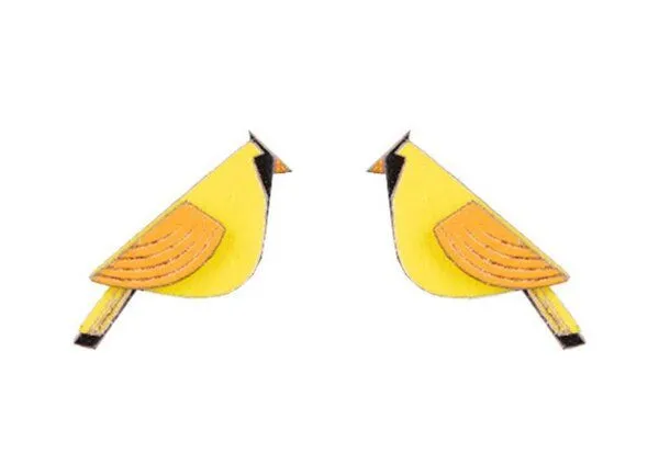 BeWooden BeWooden Holzohrringe Sunny Cutebird – Produktbild 1 von 3