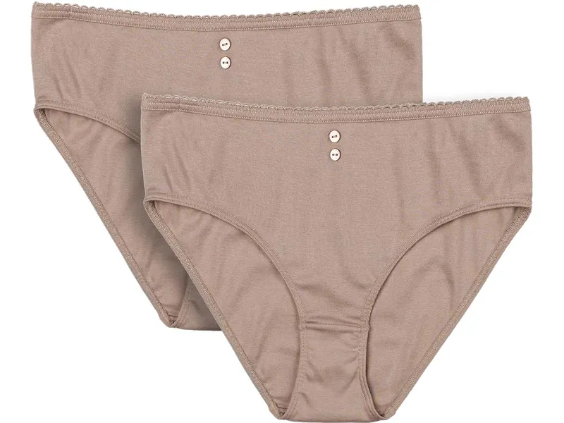 Living Crafts Living Crafts - Damen Slip, 2er-Pack (100% Bio-Baumwolle), Braun, – Produktbild 3 von 3