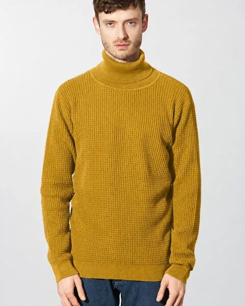 HempAge HempAge Rollkragen Pullover Herren Hanf/Biobaumwolle, Peanut(gelb), – Produktbild 2 von 3