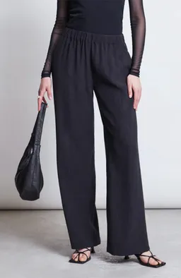 JAN N JUNE JAN 'N JUNE Damen vegan Hose Hava Crinkle Schwarz – Produktbild 1 von 1