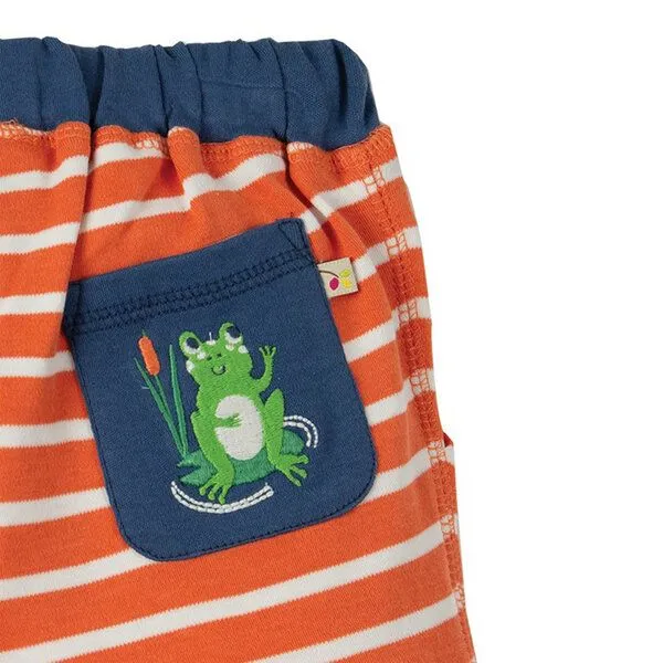 Frugi Frugi Shorts Frosch Little Stripy Shorts Warm Orange Breton – Produktbild 4 von 4
