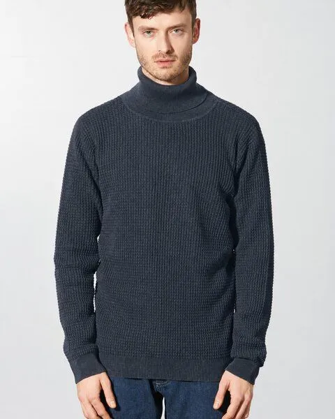 HempAge HempAge Rollkragen Pullover Herren Hanf/Biobaumwolle, Dark(grau), – Produktbild 2 von 3