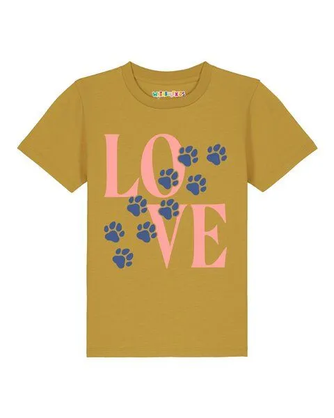 watabout.kids watabout.kids T-Shirt Kinder Pfotenliebe, Ochre, – Produktbild 1 von 2