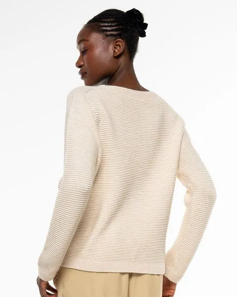 Alma & Lovis Alma & Lovis Leichter Strickpullover aus Organic Cotton | Seamless Knit Sweater, Cream (natur), – Produktbild 4 von 4