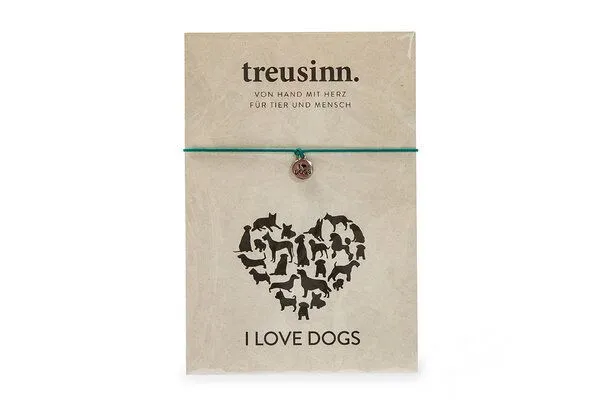 Treusinn Treusinn Armband BUDDY I love dogs gravierter Anhänger, Petrol, – Produktbild 2 von 2