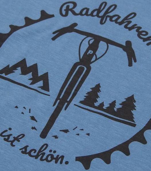 päfjes päfjes Radfahren ist schön - Gravel - Frauen T-Shirt - Fair aus Baumwolle Bio, Blau, – Produktbild 3 von 4