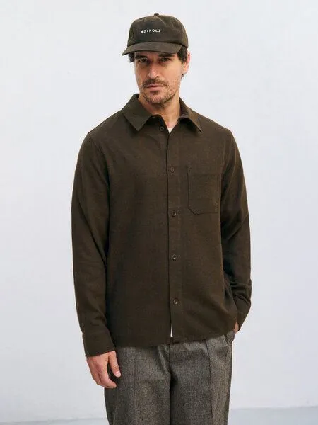 Rotholz Rotholz Hemd - Flannel Casual Shirt - aus Biobaumwolle, Twill brown, – Produktbild 2 von 4