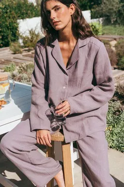 AmourLinen AmourLinen Langarm-Pyjama-Set Nightly – Produktbild 1 von 1