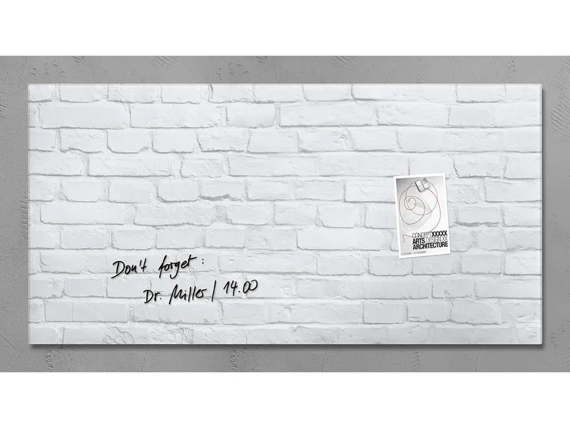 Sigel Sigel Glas-Magnettafel "artverum" 91 x 46 cm, weißer Klinker – Produktbild 1 von 1