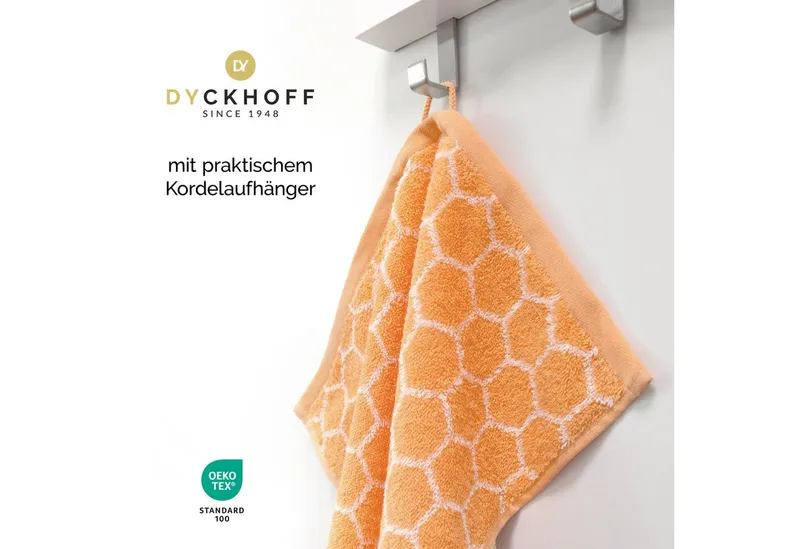 dyckhoff dyckhoff Duschtuch Pure Natural Honey, Frottier (Packung, 1-St), BIO Baumwolle, Orange, – Produktbild 3 von 5