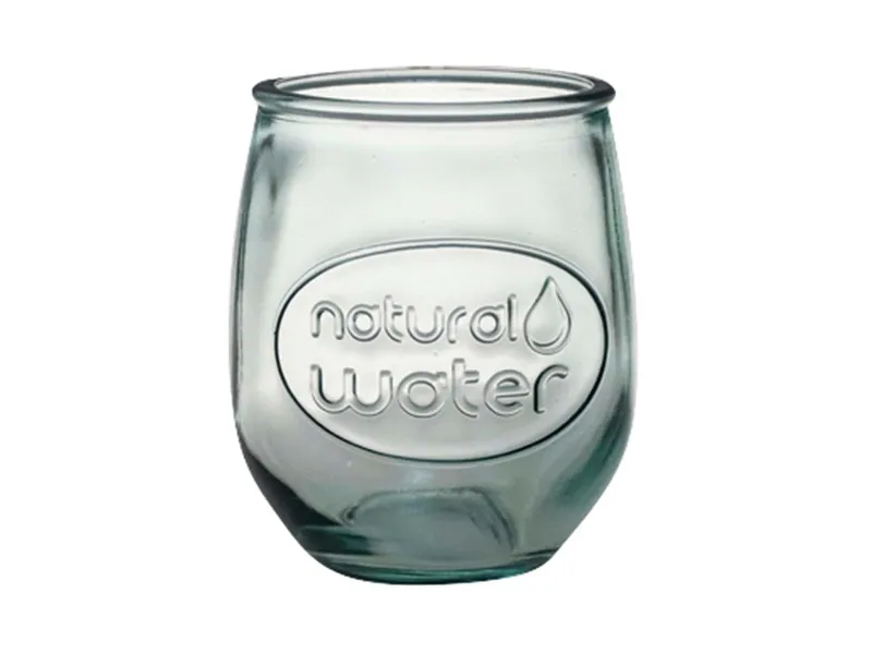 Trinkglas 'Natural Water' oval, 0,4 l, aus Recyclingglas – Produktbild 1 von 1