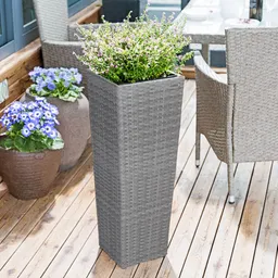 Casaria® Casaria Blumenkasten Polyrattan 80x30x30cm 61x24,5x24,5cm 41x21x21cm 3er Set grau – Produktbild 1 von 1