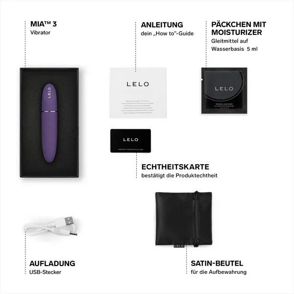 LELO Lippenstift-Vibrator - LELO MIA 3, Lila, – Produktbild 2 von 3