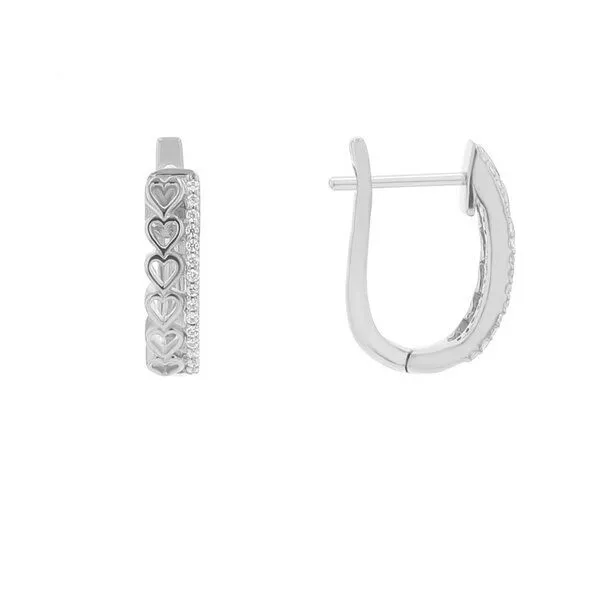 Eppi Eppi Runde Ohrringe mit Lab Grown Diamanten und Herzen Emmalyn, Weiss, – Produktbild 3 von 4
