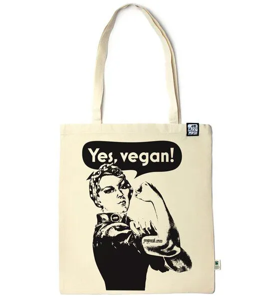 Gary Mash Gary Mash Baumwolltasche mit Veggie Vegan Spruch aus Biobaumwolle – Produktbild 3 von 8
