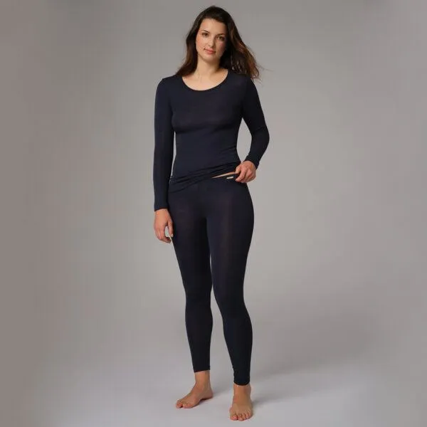 comazo|earth comazo|earth Wolle-Seide Leggings, Dunkelblau, – Produktbild 3 von 4
