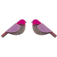 BeWooden BeWooden Holzohrringe Purple Cutebird – handgefertigter, nachhaltiger Schmuck mit Vogelmotiv – Produktbild 1 von 1