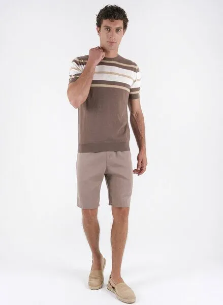 ORGANICATION ORGANICATION Feinstrick-T-Shirt aus Bio-Baumwolle mit Streifen, Braun(deep taupe), – Produktbild 2 von 4