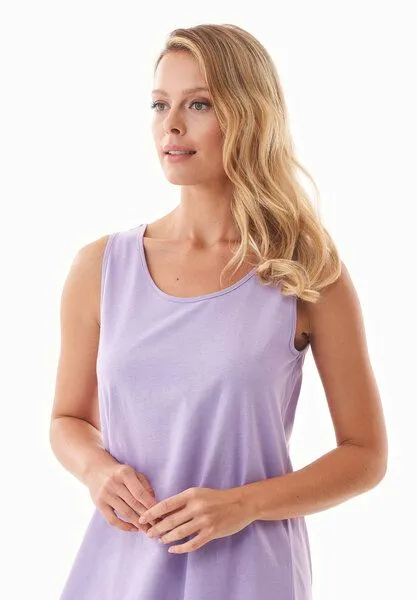 ORGANICATION ORGANICATION DENNIS | Ärmelloses Nachthemd aus Bio-Baumwolle, Lavander, – Produktbild 4 von 4