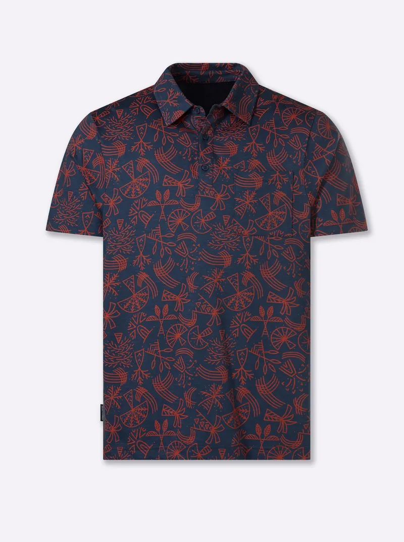 marco donati Kurzarmshirt dunkelblau-bedruckt, Dunkelblau-bedruckt, – Produktbild 1 von 2