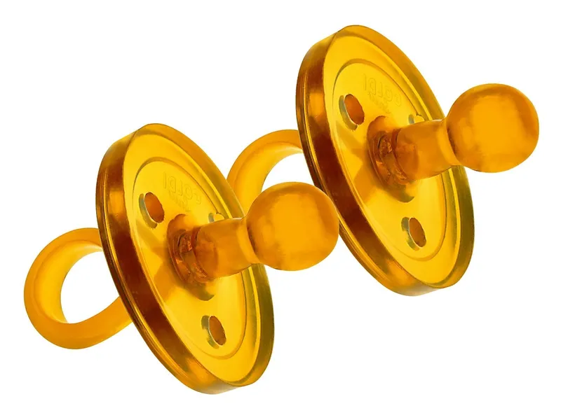 Goldi Goldi Naturkautschuk Schnuller, naturförmig, 2er-Set 0-3 Monate, Natur, – Produktbild 2 von 3