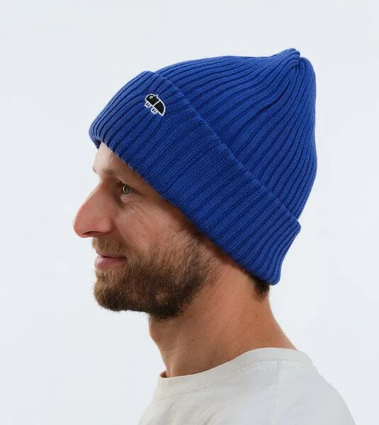 Gary Mash GARY MASH Mütze Roland aus breitem Rippstrick, Ultramarin (blau), – Produktbild 4 von 4