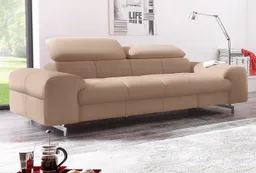 COTTA 3-Sitzer Chef, Big-Sofa mit Kopfteilverstellung, edle Metallkufen – Produktbild 1 von 1