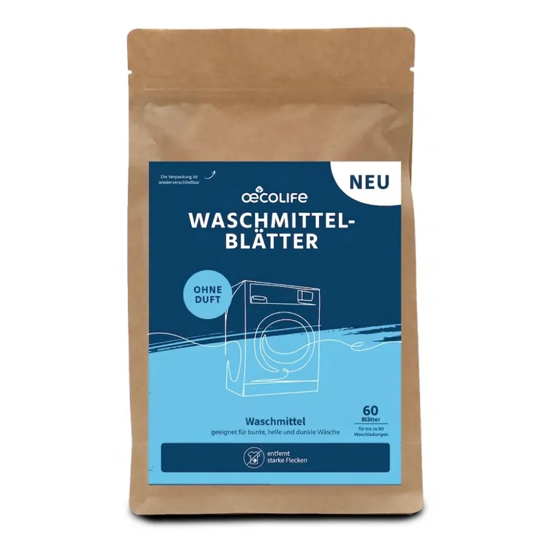oecolife Waschmittel Blätter ohne Duft – Produktbild 1 von 1
