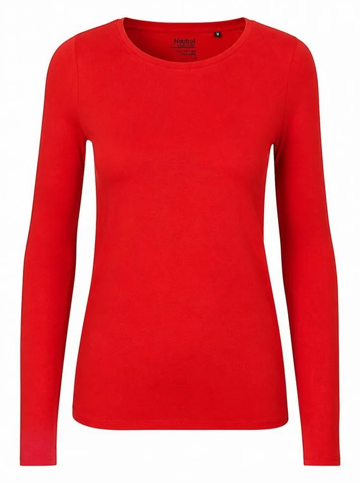 Neutral Neutral Langarmshirt Damen Long Sleeve T-Shirt / 100% Fairtrade-Baumwolle, Red, – Produktbild 2 von 3