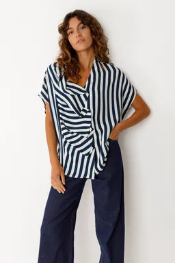 SKFK SKFK Damen vegan Hemd Kaua Weiß Blau – Produktbild 1 von 1