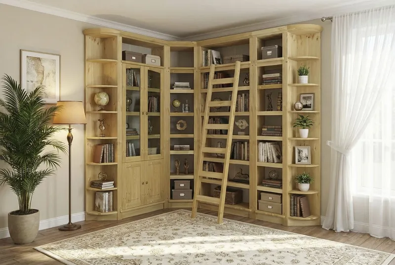 OTTO home Leiterregal Soeren Leiter B/T/H: 40/1,8/190 cm, massive Kiefer, FSC®-zertifiziert, passend für Regal Soeren Höhe 220 cm, funktionales Design, Beige, – Produktbild 5 von 5
