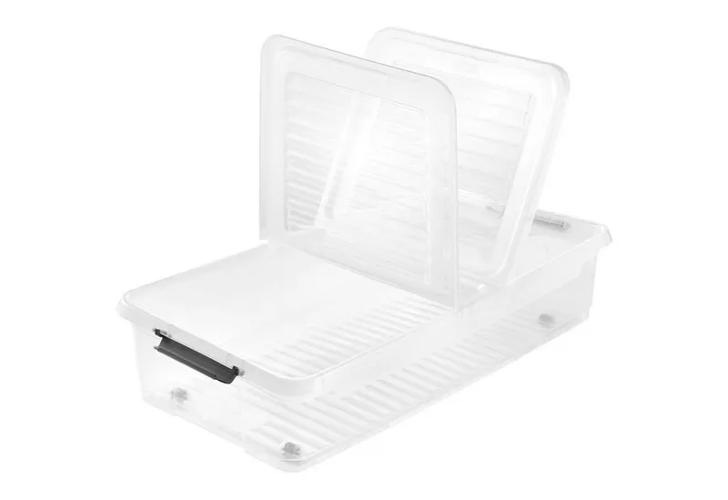Keeeper Keeeper Unterbettbox mit Rollen "Lea" 77 x 38 x 16 cm, 33 l, natural transparent – Produktbild 4 von 5