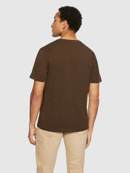 KnowledgeCotton Apparel KnowledgeCotton Apparel Herren Basic Tee "AGNAR" - GOTS/Vegan, Demitasse (dunkelbraun), – Produktbild 3 von 4