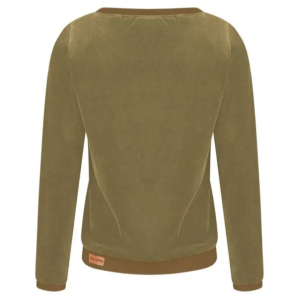 Frija Omina Frija Omina Bio Nicki Pullover Onne, Oliv/graubraun (grün), – Produktbild 3 von 4